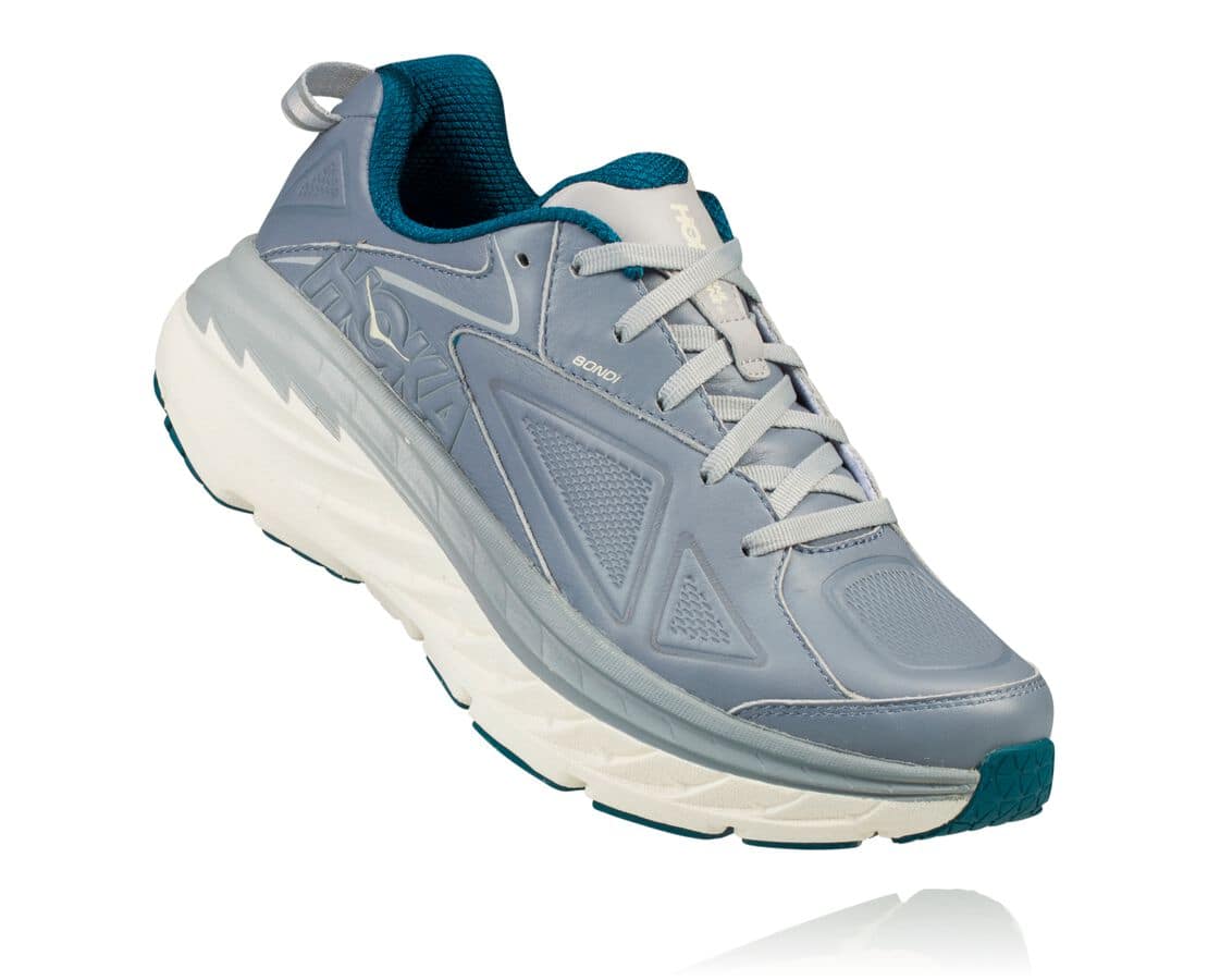 Hoka One One Bondi Leather Philippines - Womens Wide Running Shoes - Light Blue | NY9651234